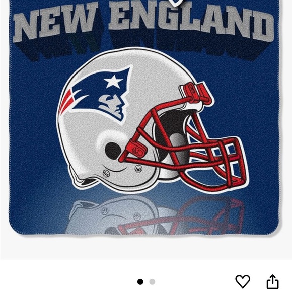 New England Patriots Fleece Throw Blanket - Navy, Red, and Gray - Picture 2 of 3